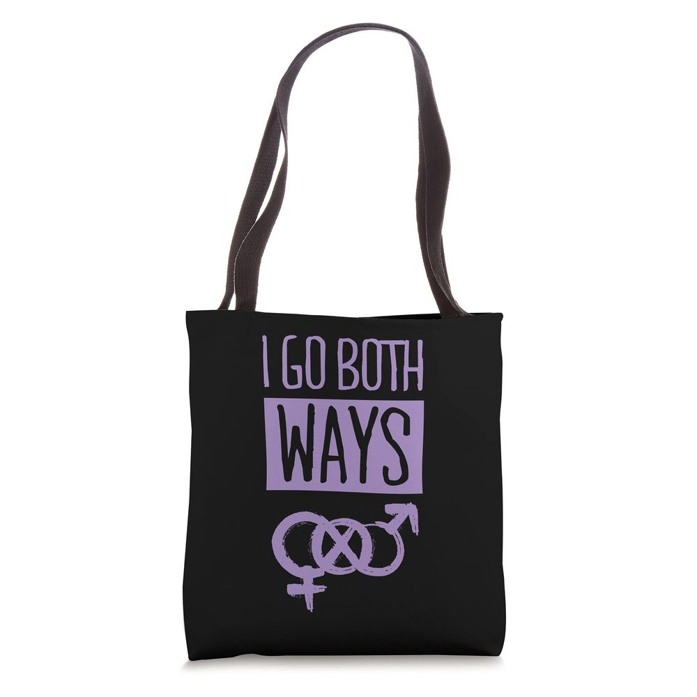 I Go Both Ways Cute Bisexual Pride Quote Stuff Symbol Tote Bag :)